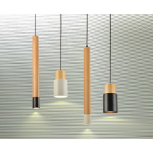 Einfaches Design moderne Kronleuchter LED Pendelleuchte Holz Hängelampe